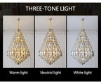 Compound Crystal Chandelier | Polished Iron Semi - Flush Mount Light - Lumos Glows200000795:10D1200 H1800MM