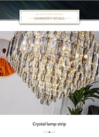 Compound Crystal Chandelier | Polished Iron Semi - Flush Mount Light - Lumos Glows200000795:10D1200 H1800MM