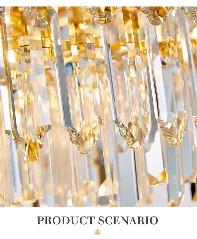 Eliana Oval Crystal Chandelier - Unique Three - Tiered Lighting - Lumos Glows200000531:175L95 W35 H36cm