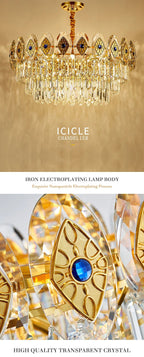 Eliana Oval Crystal Chandelier - Unique Three - Tiered Lighting - Lumos Glows200000531:175L95 W35 H36cm