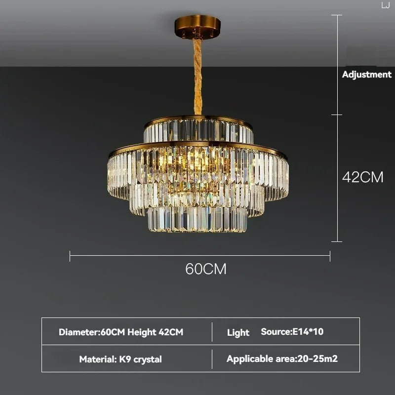 Elizabeth Crystal Chandelier: Timeless Glamour, Modern Style - Lumos Glows136:2000025723 colors changeable 60cm