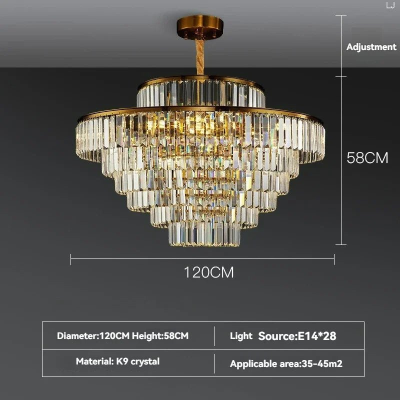 Elizabeth Crystal Chandelier: Timeless Glamour, Modern Style - Lumos Glows136:200003939Neutral light 120cm