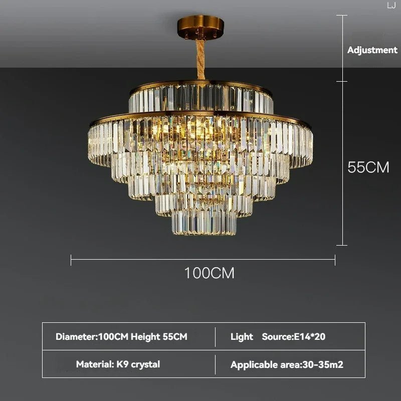 Elizabeth Crystal Chandelier: Timeless Glamour, Modern Style - Lumos Glows136:200003939Neutral light 100cm