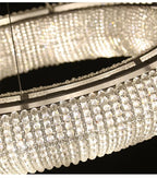 Esmeralda All - Around Crystal Wrapped Rounded Chandelier - Lumos Glows warm light 3000K gold 80cm 12 light