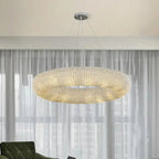 Esmeralda All - Around Crystal Wrapped Rounded Chandelier - Lumos Glows warm light 3000K gold 80cm 12 light
