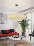 Esmeralda All - Around Crystal Wrapped Rounded Chandelier - Lumos Glows warm light 3000K gold 80cm 12 light