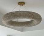 Esmeralda All - Around Crystal Wrapped Rounded Chandelier - Lumos Glows warm light 3000K gold 80cm 12 light