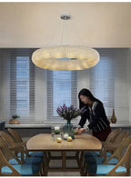 Esmeralda All - Around Crystal Wrapped Rounded Chandelier - Lumos Glows warm light 3000K gold 80cm 12 light
