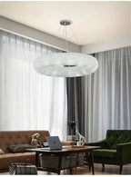 Esmeralda All - Around Crystal Wrapped Rounded Chandelier - Lumos Glows warm light 3000K gold 80cm 12 light