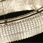 Esmeralda All - Around Crystal Wrapped Rounded Chandelier - Lumos Glows warm light 3000K gold 80cm 12 light