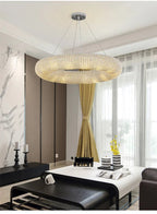 Esmeralda All - Around Crystal Wrapped Rounded Chandelier - Lumos Glows warm light 3000K gold 80cm 12 light