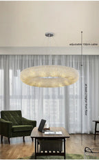 Esmeralda All - Around Crystal Wrapped Rounded Chandelier - Lumos Glows warm light 3000K gold 80cm 12 light