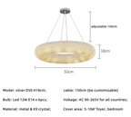 Esmeralda All - Around Crystal Wrapped Rounded Chandelier - Lumos Glows136 warm light 3000K silver 50cm 6 light