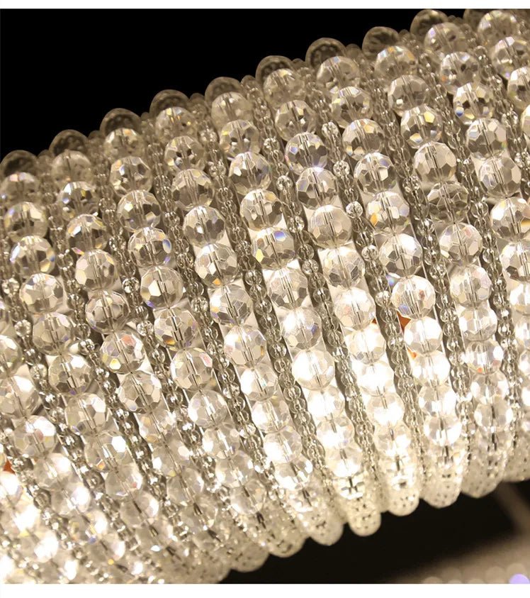 Esmeralda All - Around Crystal Wrapped Rounded Chandelier - Lumos Glows warm light 3000K gold 80cm 12 light