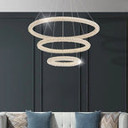 Jillian Sculptural LED Three Tier Crystal Chandelier! Pendant Light - Lumos Glows White light 4500k 6CM