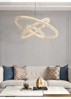 Jillian Sculptural LED Three Tier Crystal Chandelier! Pendant Light - Lumos Glows White light 4500k 6CM