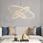 Jillian Sculptural LED Three Tier Crystal Chandelier! Pendant Light - Lumos Glows White light 4500k 6CM