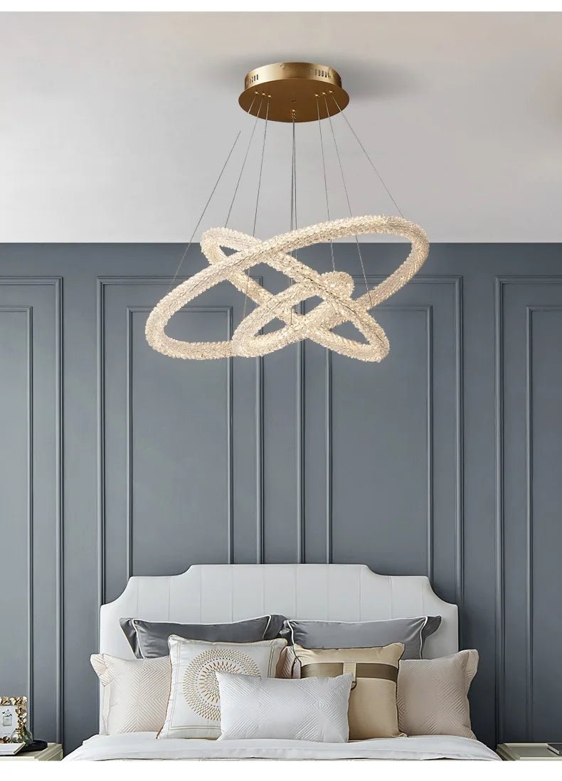 Jillian Sculptural LED Three Tier Crystal Chandelier! Pendant Light - Lumos Glows White light 4500k 6CM