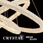 Jillian Sculptural LED Three Tier Crystal Chandelier! Pendant Light - Lumos Glows White light 4500k 6CM