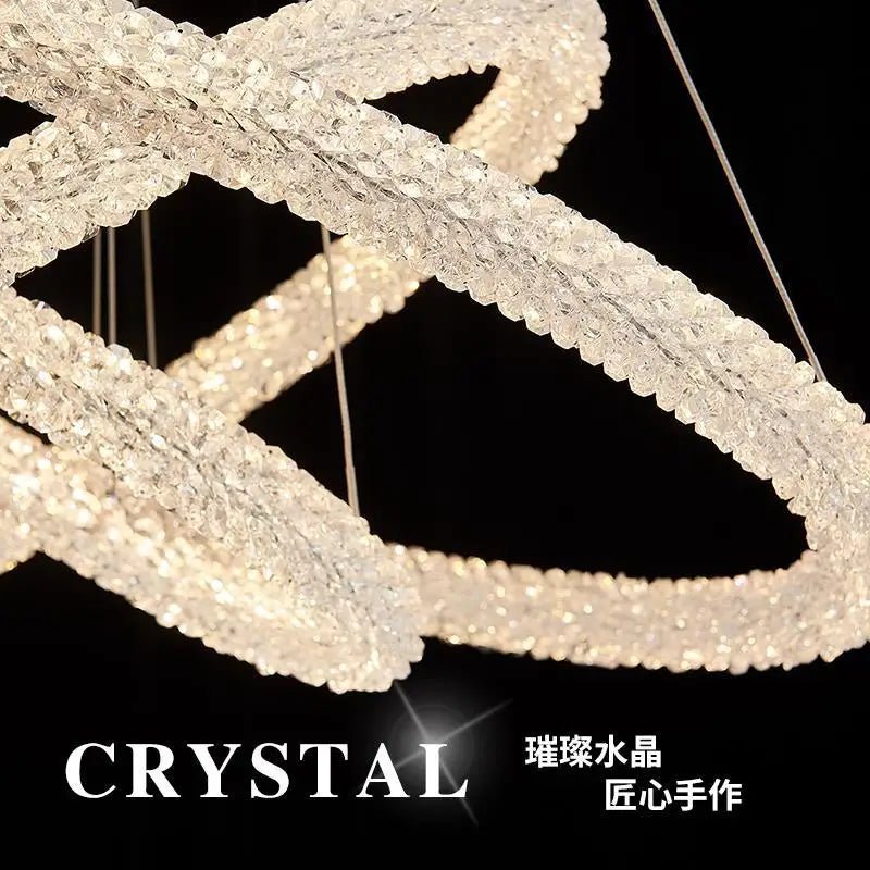 Jillian Sculptural LED Three Tier Crystal Chandelier! Pendant Light - Lumos Glows White light 4500k 6CM