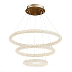 Jillian Sculptural LED Three Tier Crystal Chandelier! Pendant Light - Lumos Glows White light 4500k 6CM