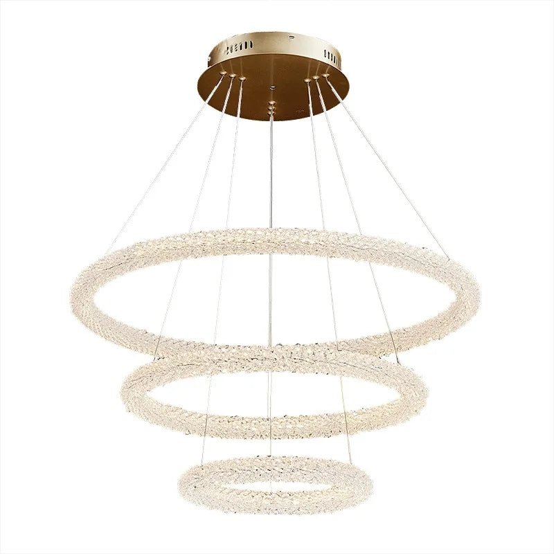 Jillian Sculptural LED Three Tier Crystal Chandelier! Pendant Light - Lumos Glows White light 4500k 6CM
