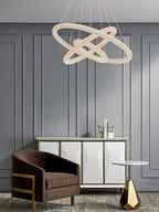 Jillian Sculptural LED Three Tier Crystal Chandelier! Pendant Light - Lumos Glows White light 4500k 6CM