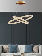 Jillian Sculptural LED Three Tier Crystal Chandelier! Pendant Light - Lumos Glows White light 4500k 6CM