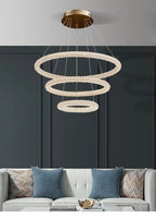 Jillian Sculptural LED Three Tier Crystal Chandelier! Pendant Light - Lumos Glows White light 4500k 6CM