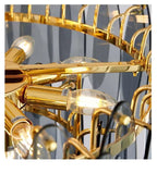 Leslie Teardrop Glass Ring Chandelier | Modern Textured Statement Light - Lumos Glows 40CM