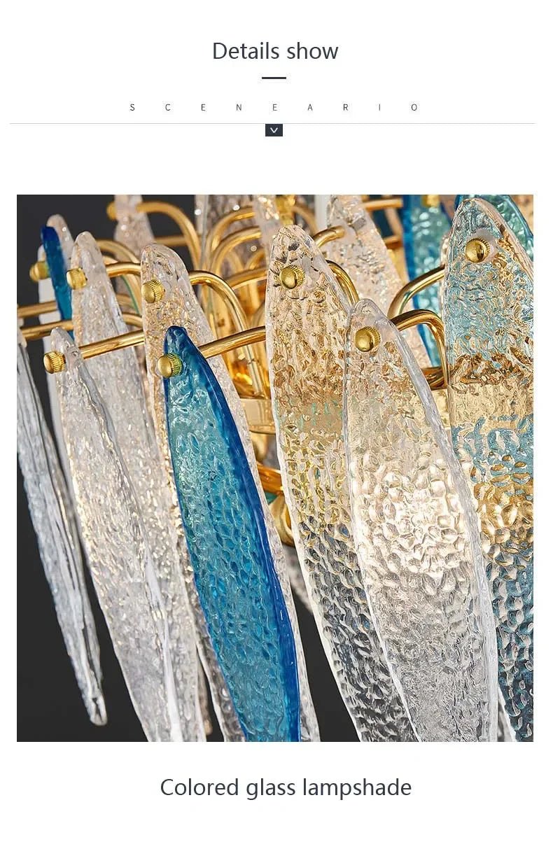 Leslie Teardrop Glass Ring Chandelier | Modern Textured Statement Light - Lumos Glows 40CM