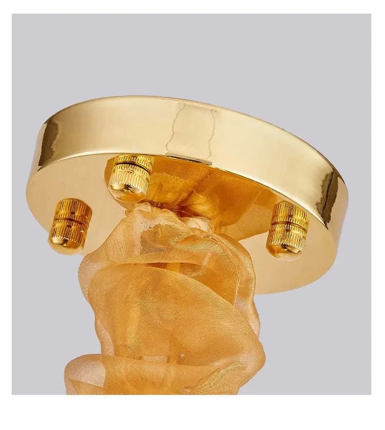 Leslie Teardrop Glass Ring Chandelier | Modern Textured Statement Light - Lumos Glows 40CM