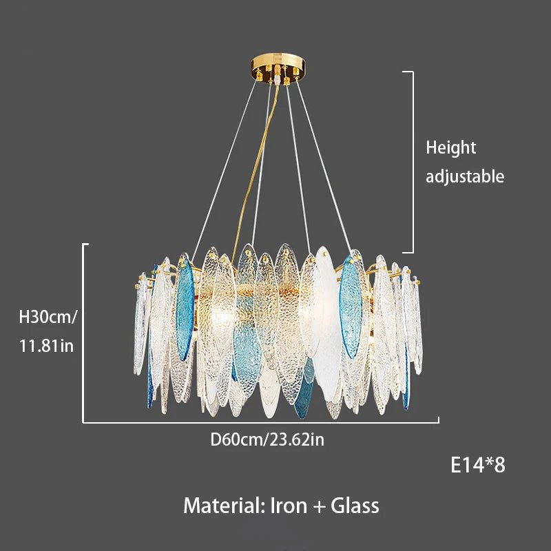 Leslie Teardrop Glass Ring Chandelier | Modern Textured Statement Light - Lumos Glows1 60CM