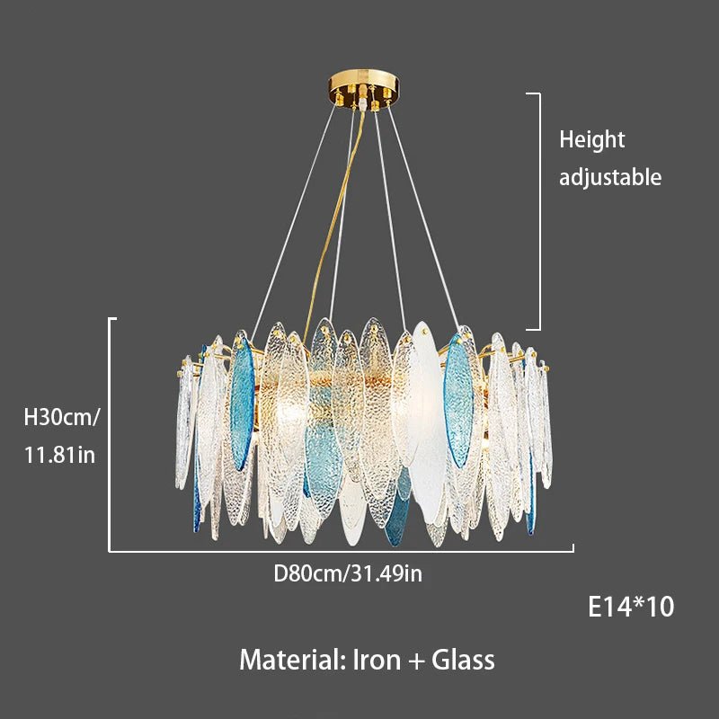 Leslie Teardrop Glass Ring Chandelier | Modern Textured Statement Light - Lumos Glows