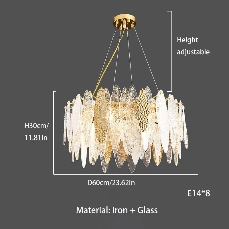 Leslie Teardrop Glass Ring Chandelier | Modern Textured Statement Light - Lumos Glows