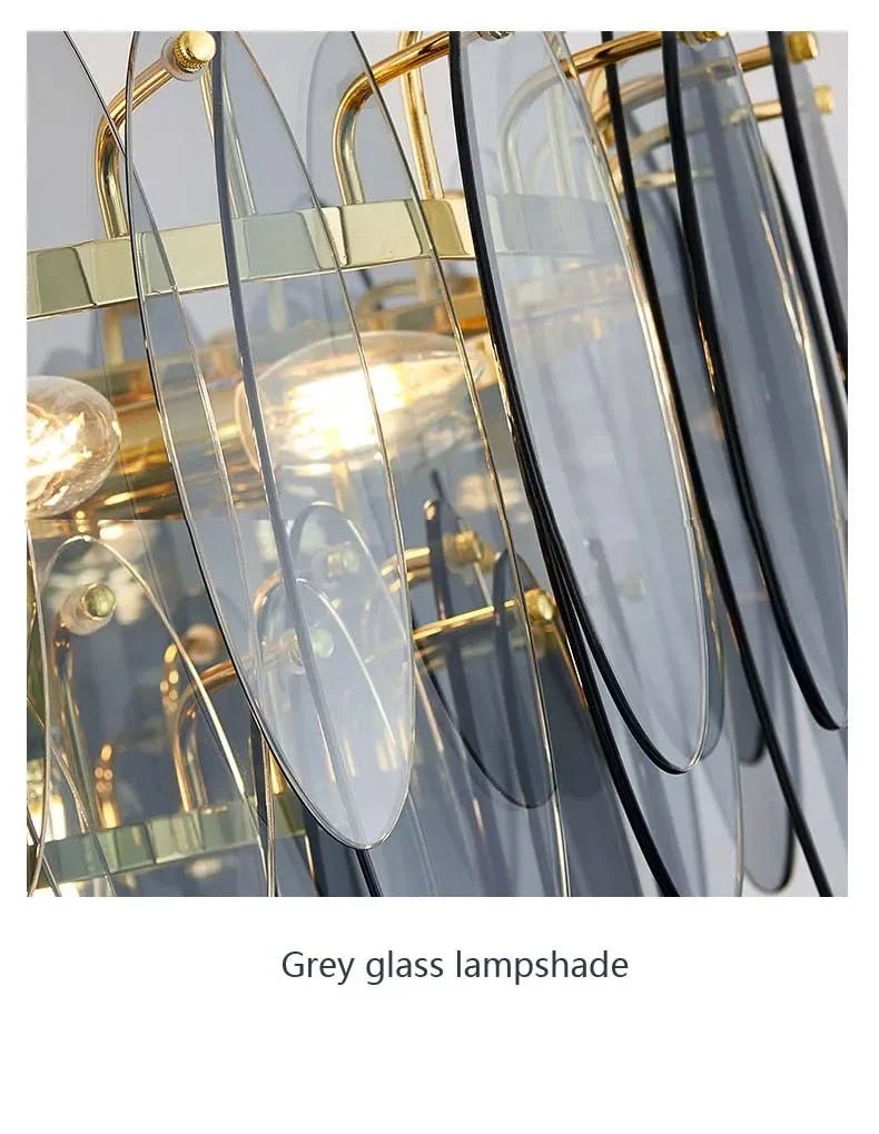 Leslie Teardrop Glass Ring Chandelier | Modern Textured Statement Light - Lumos Glows 40CM