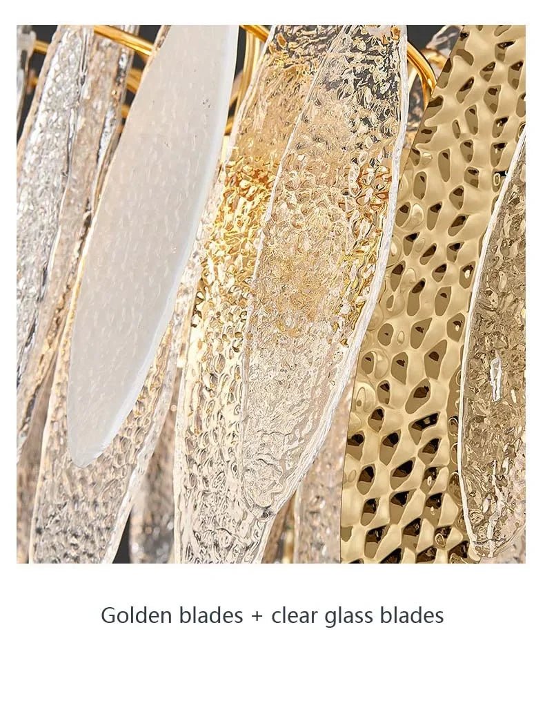 Leslie Teardrop Glass Ring Chandelier | Modern Textured Statement Light - Lumos Glows 40CM