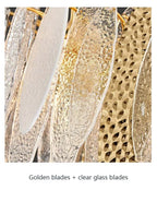 Leslie Teardrop Glass Ring Chandelier | Modern Textured Statement Light - Lumos Glows 40CM