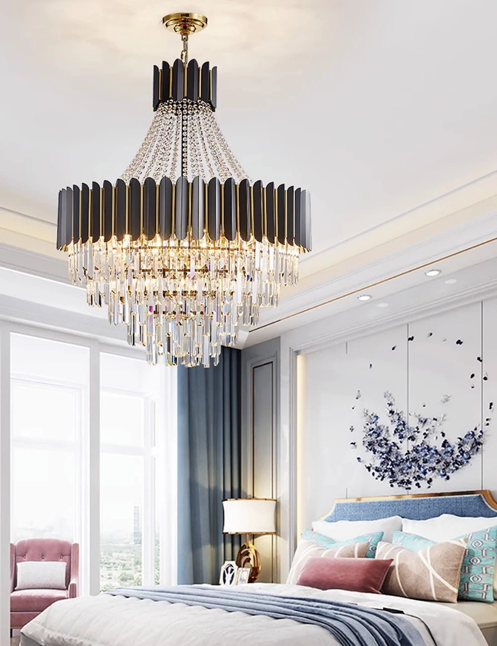 Logan Modern Stainless Steel Tiered Crystal Chandelier - Lumos Glows136:200003938White light;200000531:365458D80cm