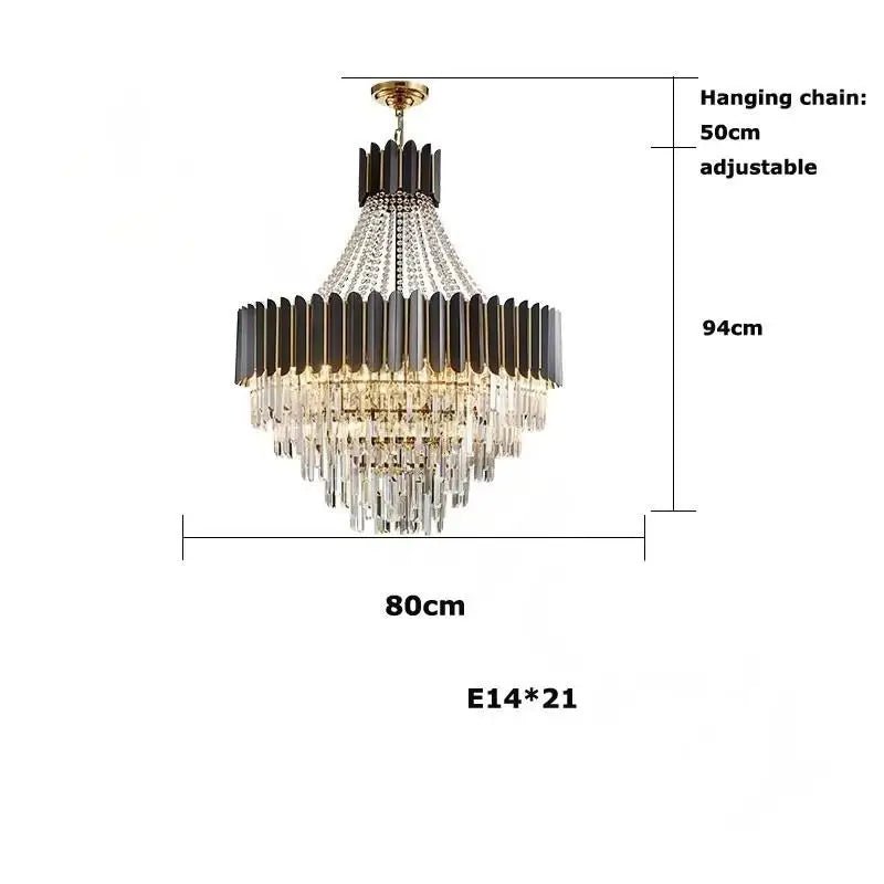 Logan Modern Stainless Steel Tiered Crystal Chandelier - Lumos Glows136:200003938White light;200000531:365458D80cm