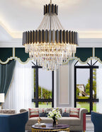 Logan Modern Stainless Steel Tiered Crystal Chandelier - Lumos Glows136:200003938White light;200000531:365458D80cm