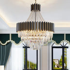 Logan Modern Stainless Steel Tiered Crystal Chandelier - Lumos Glows136:200003938White light;200000531:365458D80cm
