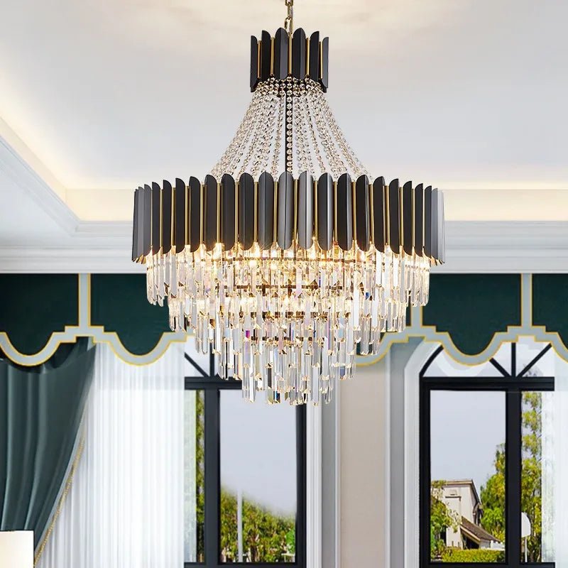 Logan Modern Stainless Steel Tiered Crystal Chandelier - Lumos Glows136:200003938White light;200000531:365458D80cm