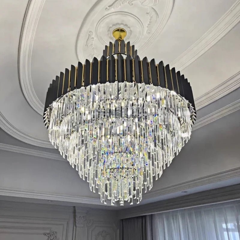 Logan Modern Stainless Steel Tiered Crystal Chandelier - Lumos Glows136:200003938White light;200000531:365458D80cm