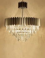 Logan Modern Stainless Steel Tiered Crystal Chandelier - Lumos Glows136:200003938White light;200000531:365458D80cm