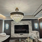 Logan Modern Stainless Steel Tiered Crystal Chandelier - Lumos Glows136:200003938White light;200000531:365458D80cm