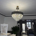 Logan Modern Stainless Steel Tiered Crystal Chandelier - Lumos Glows136:200003938White light;200000531:365458D80cm