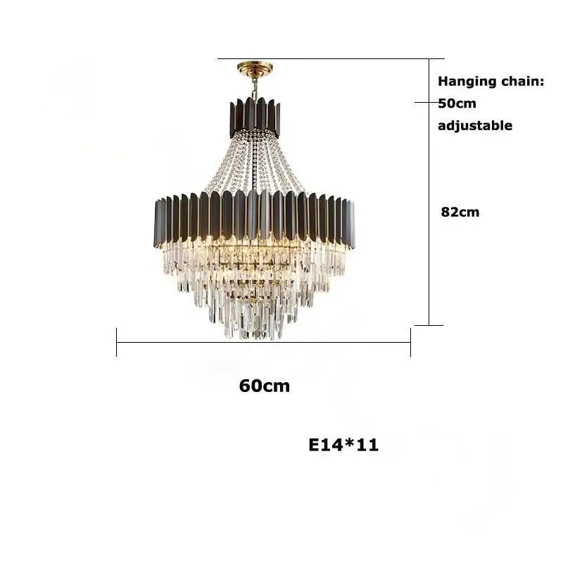 Logan Modern Stainless Steel Tiered Crystal Chandelier - Lumos Glows136:2000025723 color light;200000531:173D60cm