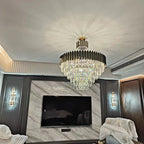 Logan Modern Stainless Steel Tiered Crystal Chandelier - Lumos Glows136:200003938White light;200000531:365458D80cm