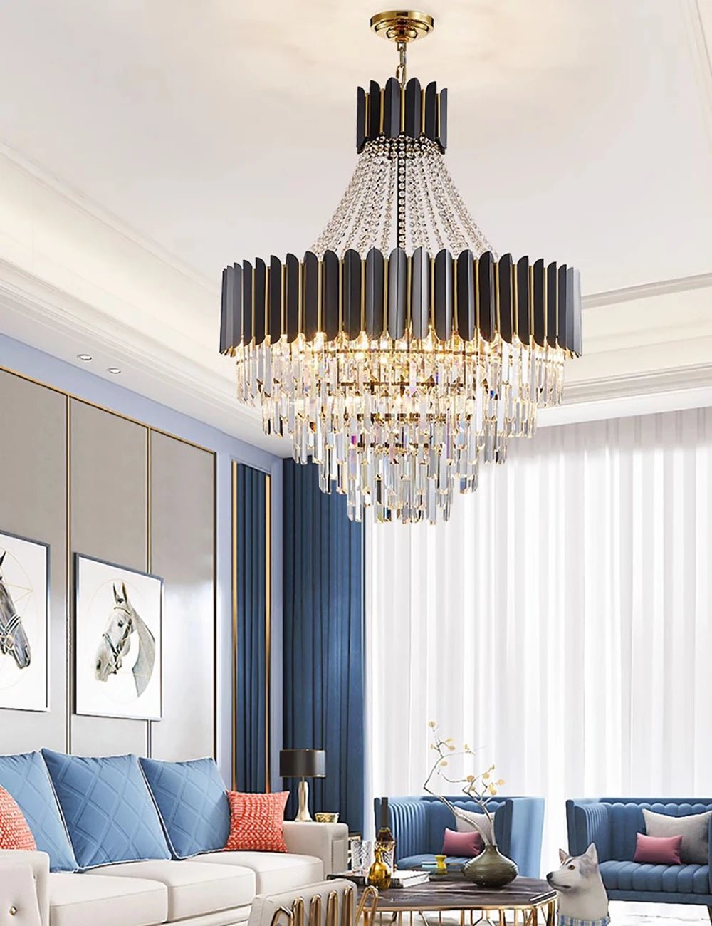 Logan Modern Stainless Steel Tiered Crystal Chandelier - Lumos Glows136:200003938White light;200000531:365458D80cm